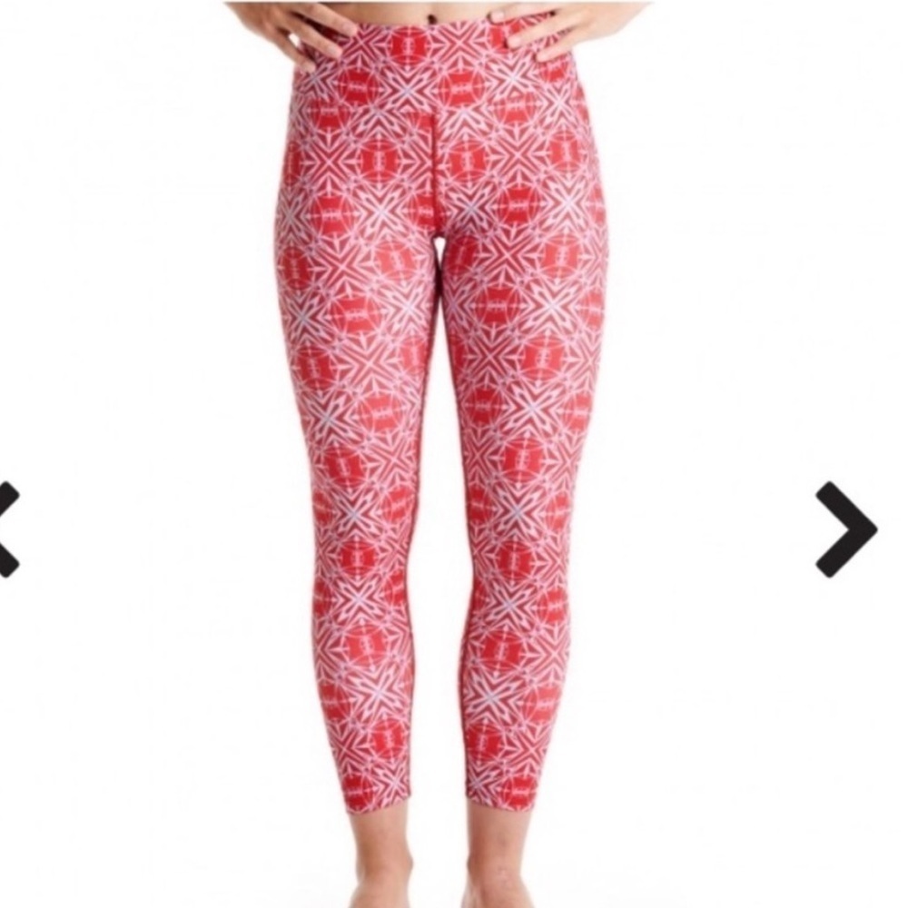 Oiselle Spando Blaze Kaleido-go Red Geometric Leggings